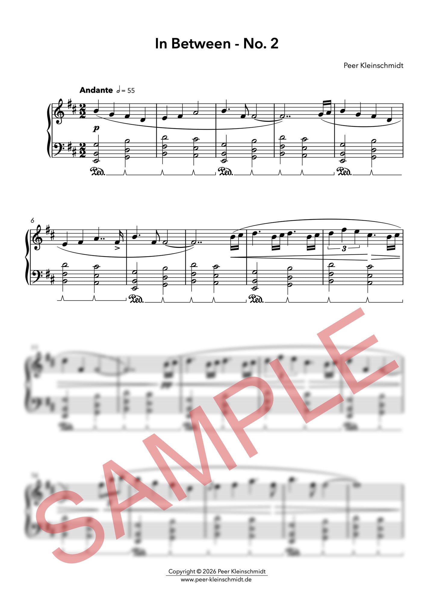 In Between - No. 2 - sheet music for piano